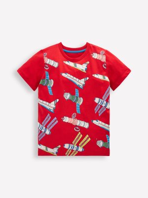 Glow-In-The-Dark T-shirt-Poppy Red Satellite