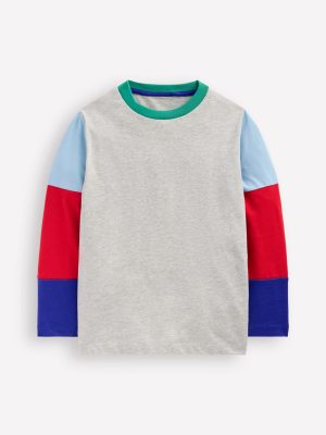 Long Sleeve Hotchpotch T-shirt-Grey