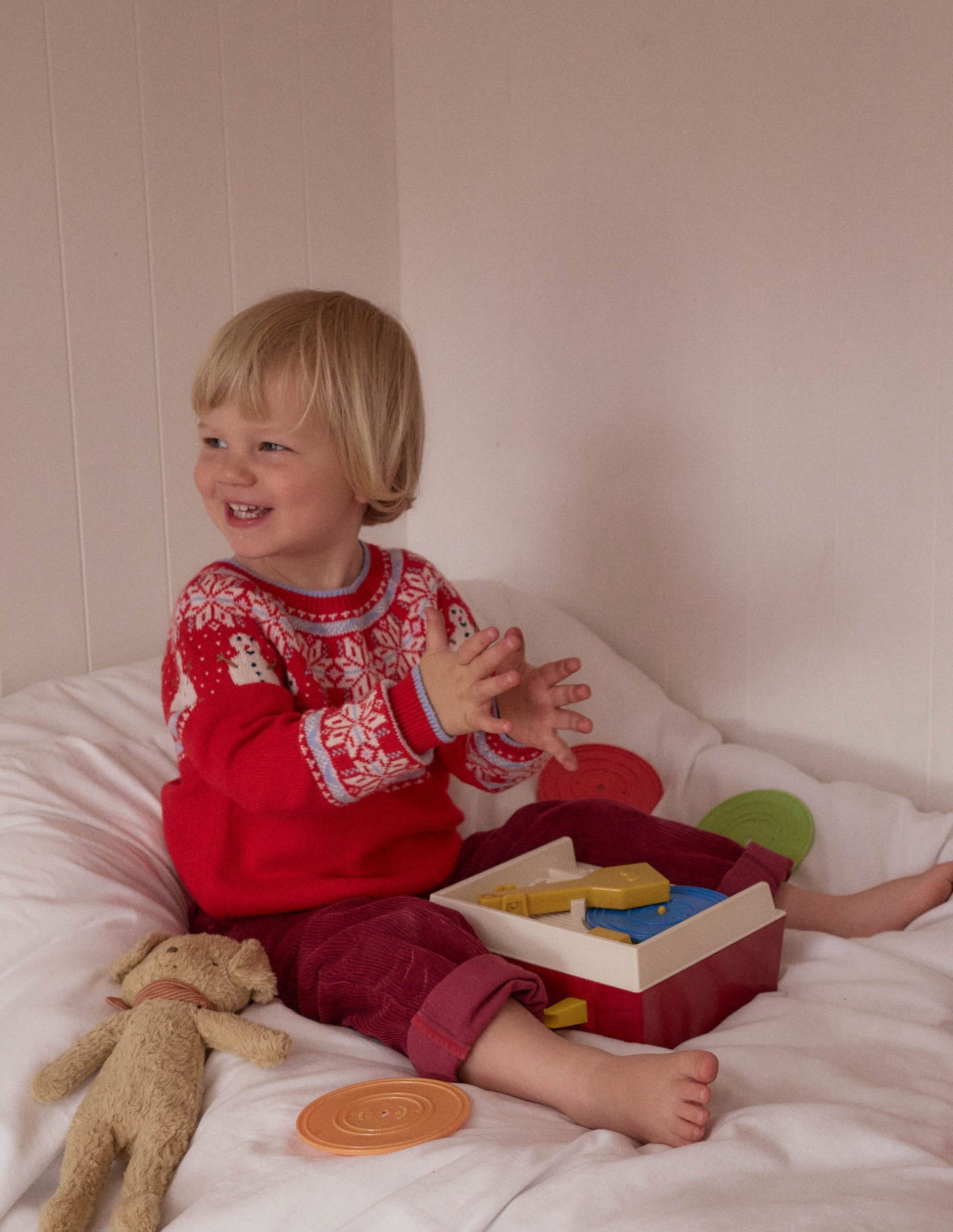 Fair Isle Jumper-Poppy Red Snowmen - Image 4