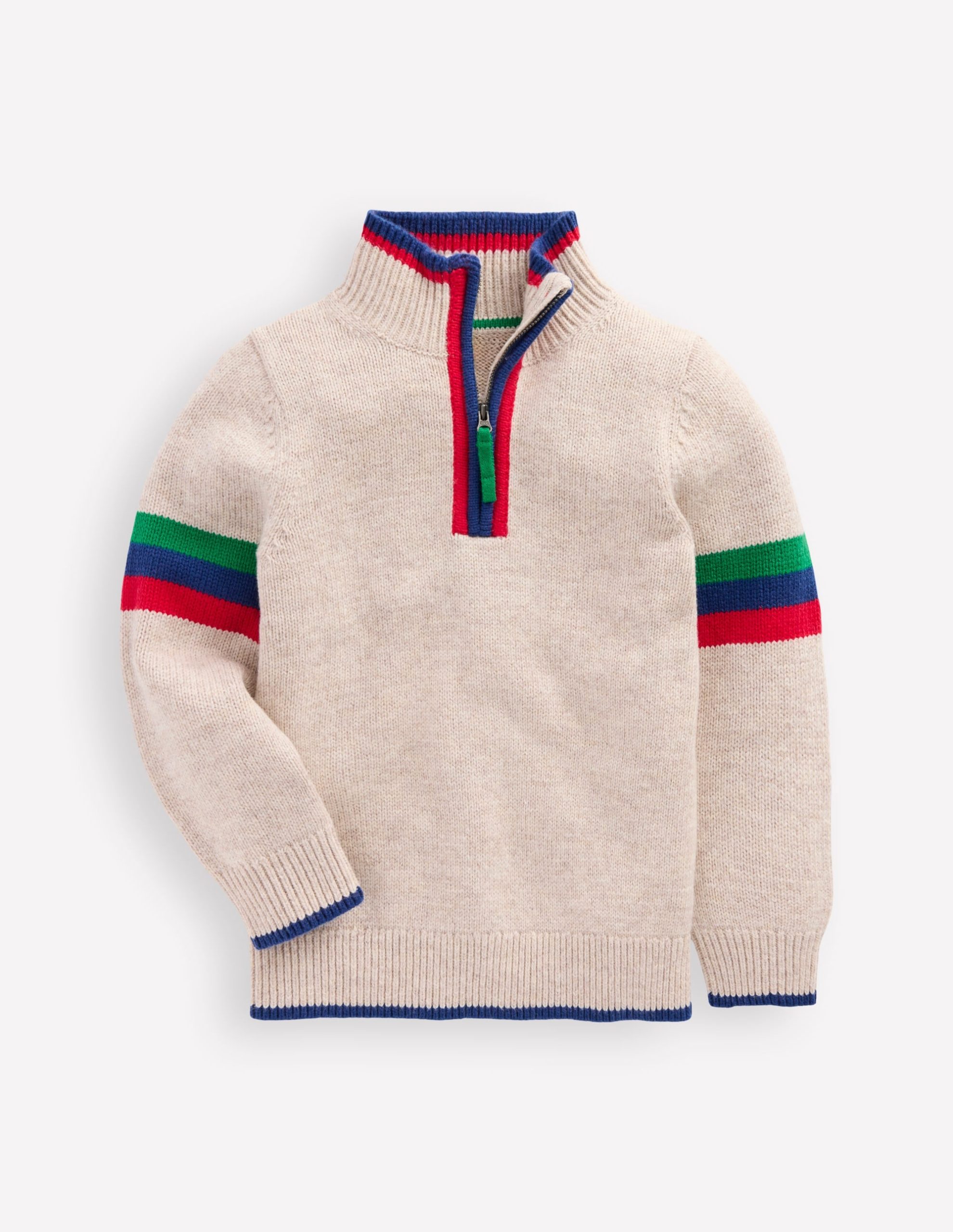 Heritage Half-Zip Jumper-Oatmeal Marl