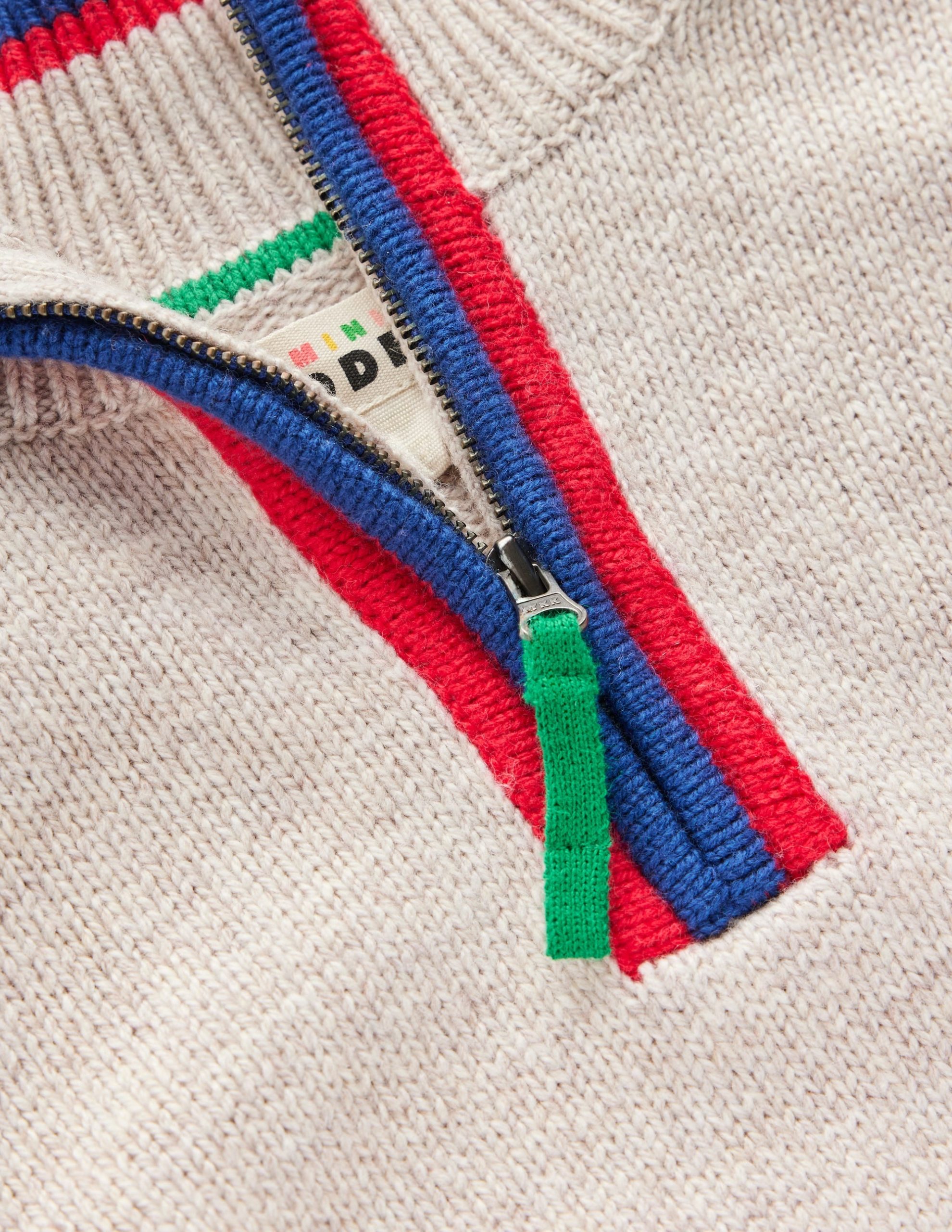 Heritage Half-Zip Jumper-Oatmeal Marl - Image 3