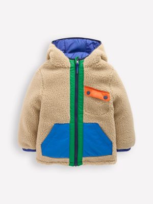 Reversible Cosy Borg Jacket-Mazarine Blue