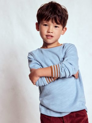 Cosy Mid-weight T-shirt-Glacier Blue