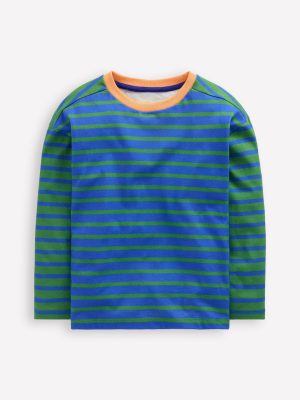 Breton T-shirt-Bright Blue/ Iguana Green