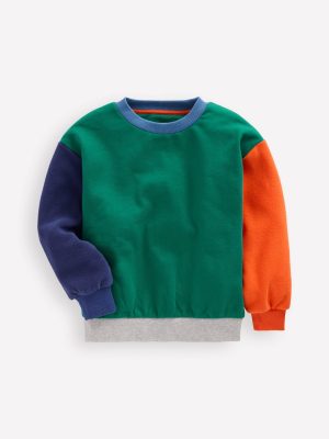 Colourblock Sweatshirt-Jewel Green Colourblock