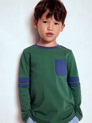 Colour Block T-shirt-Smoke Pine/ Starboard Blue