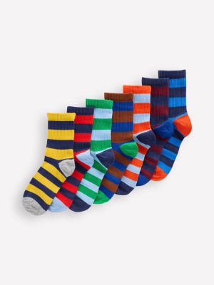 7-Pack Ribbed Socks-Multi Stripe