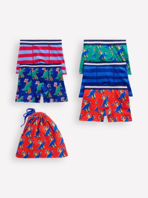 5-Pack Boxers-Multi Dino/Stripe