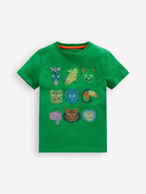 Superstitch T-Shirt-Highland Green Jungle Animals