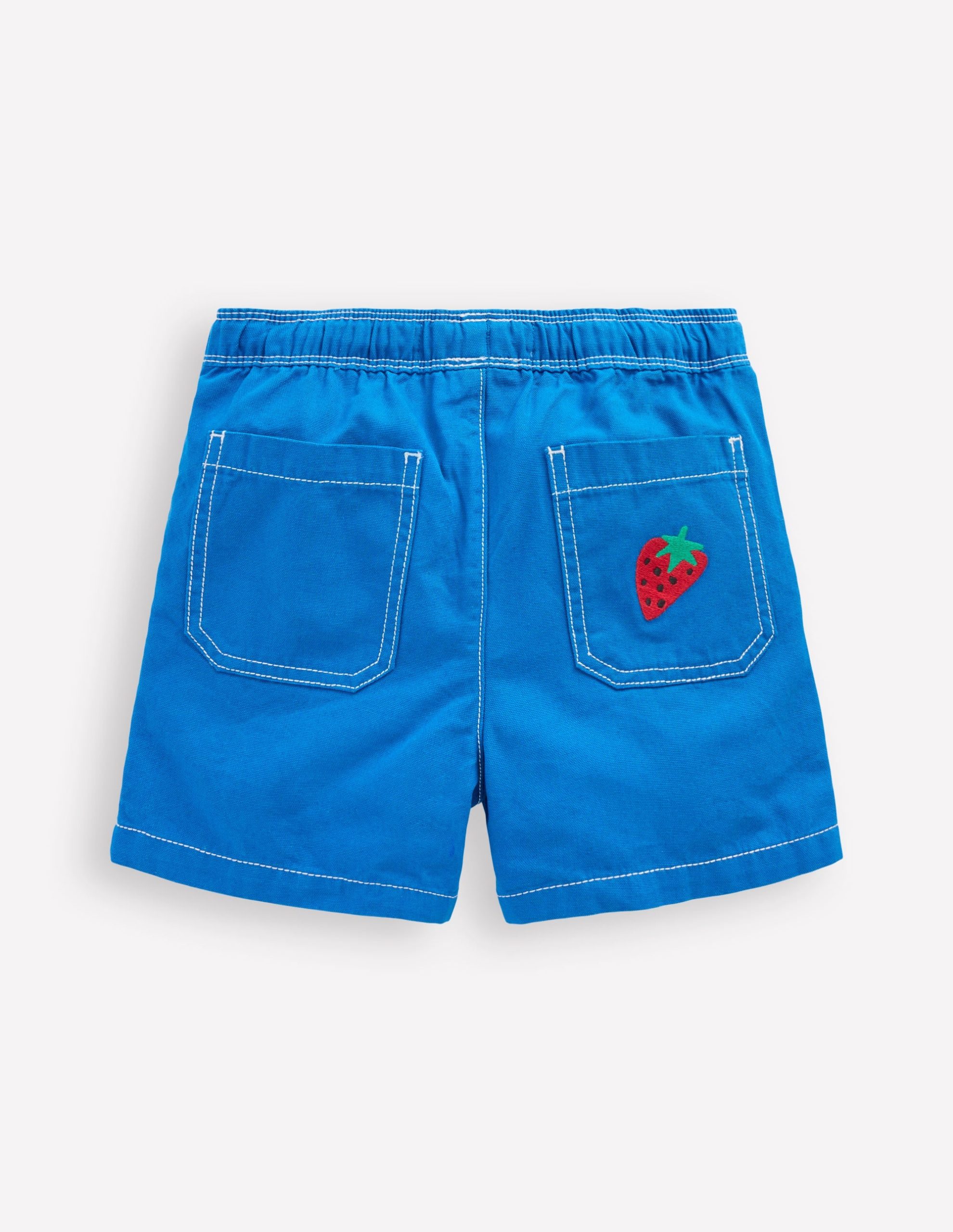 Pull-On Cotton Shorts-Fruit Embroidery - Image 2