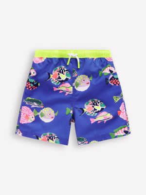 Swim Shorts-Blue Heron Fish