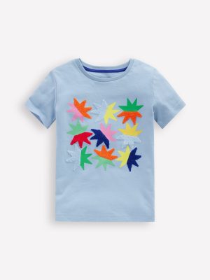 Short Sleeve Boucl?? T-shirt-Glacier Blue Circus Stars