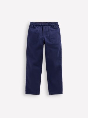 Pull-on Cotton Trouser-Navy