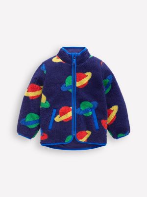 Cosy Borg Jacket-Twilight Blue Planets