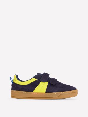 Colourblock Low Tops-College Navy/Neon