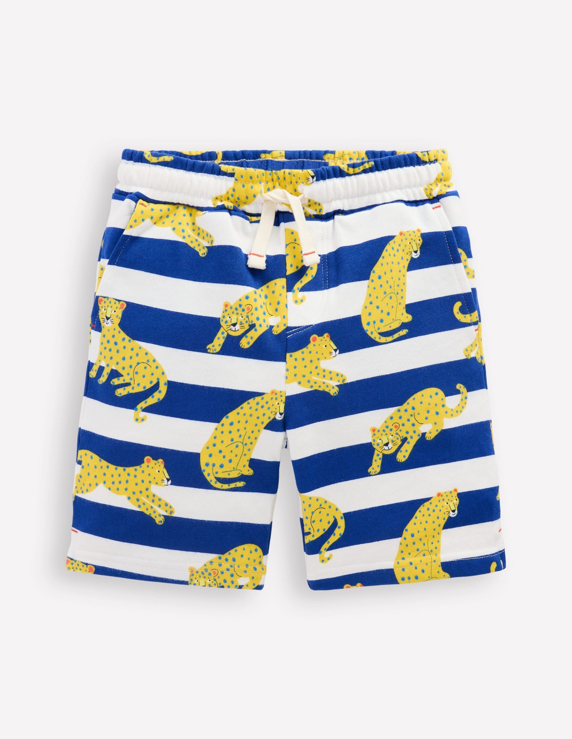 Printed Shorts-Bright Blue Leopard Stripe - Image 2