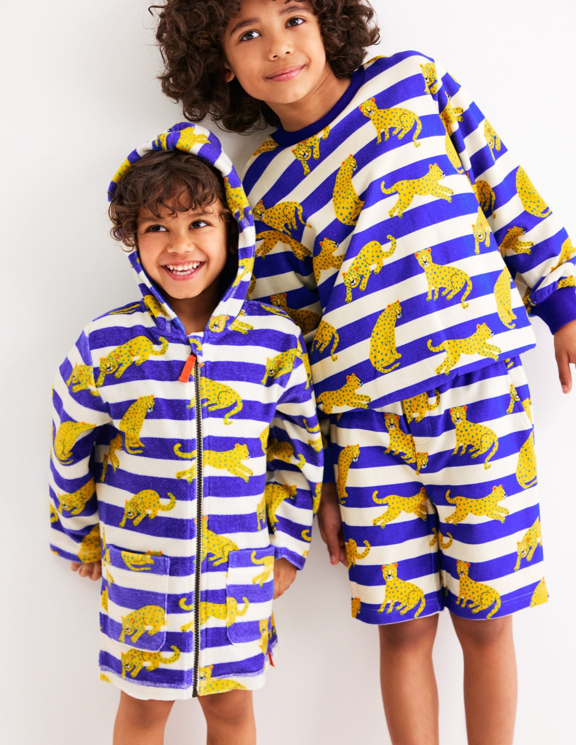 Printed Shorts-Bright Blue Leopard Stripe - Image 5