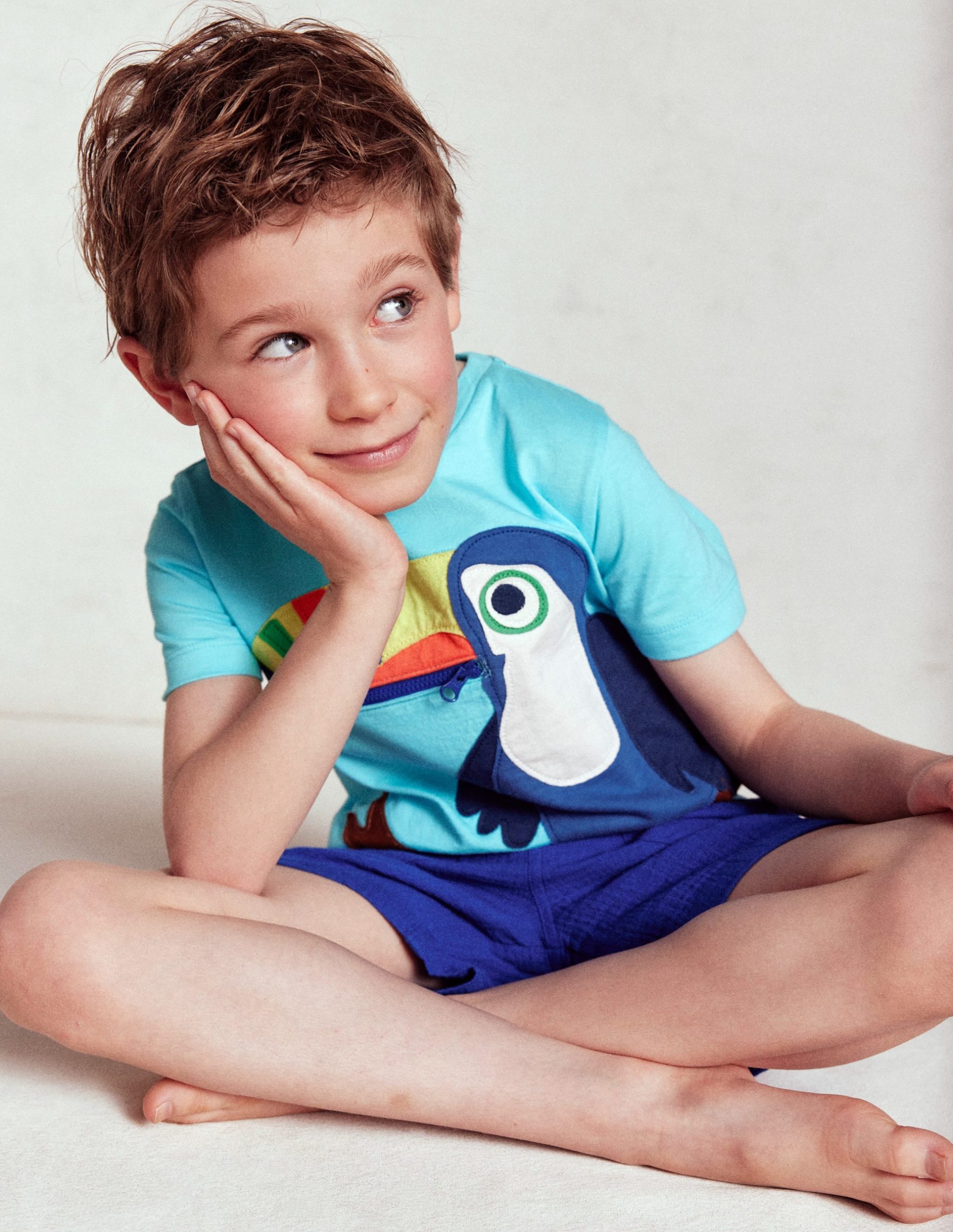 Zip Applique T-shirt-Barbados Beach Toucan - Image 4