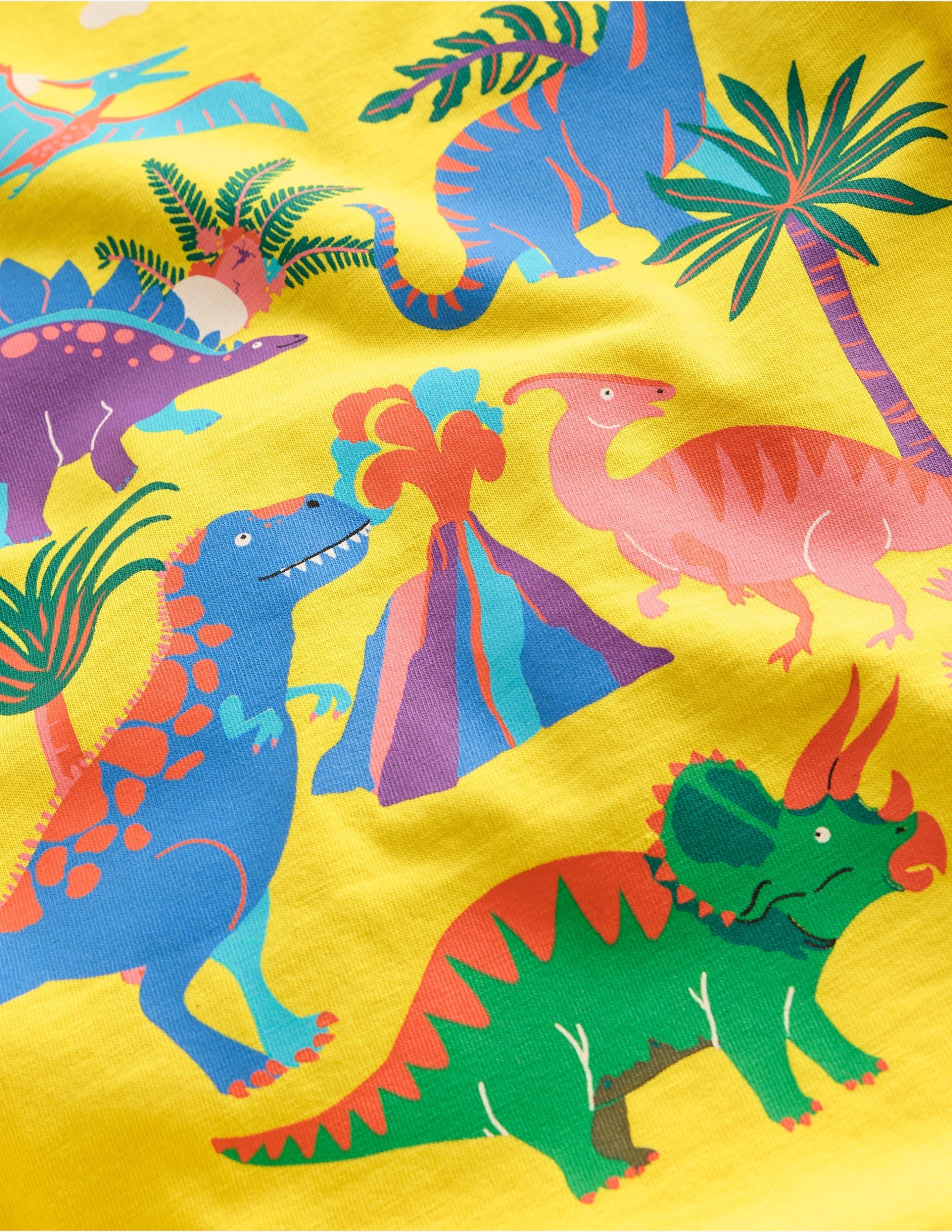 Front & Back Printed T-shirt-Pineapple Yellow Dino - Image 3