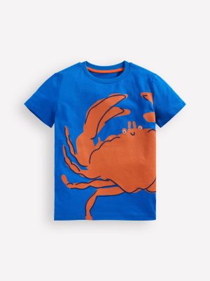 Fun Graphic T-shirt-Kingfisher Blue Crab
