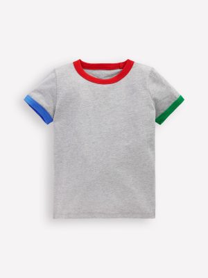 Ringer T-Shirt-Grey Marl