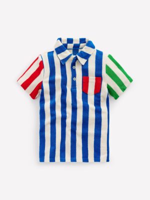 Towelling Polo Shirt-Hotchpotch Stripe