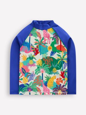 Logo Rash Vest-Ivory Multi Jungle