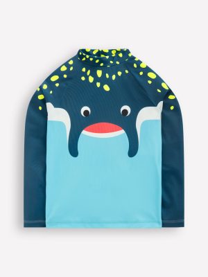 Logo Rash Vest-Caribbean Blue Stingray