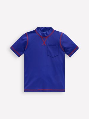 Short Sleeve Rash Vest-Bright Blue