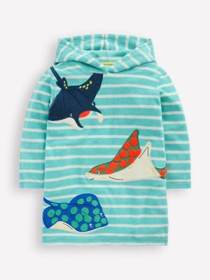 Appliqu?? Towelling Throw-on-Caribbean Blue Stingray