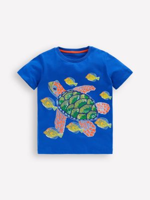 Glow Superstitch T-Shirt-Gallery Blue Turtle