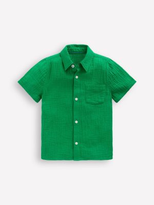 Double Cloth Shirt-Rich Emerald
