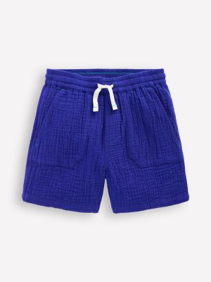 Double Cloth Shorts-Bright Blue