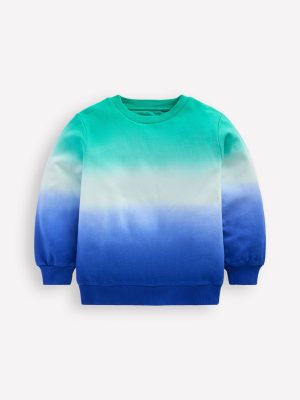 Tie Dye Sweatshirt-Bright Blue/ Aquamarine Blue