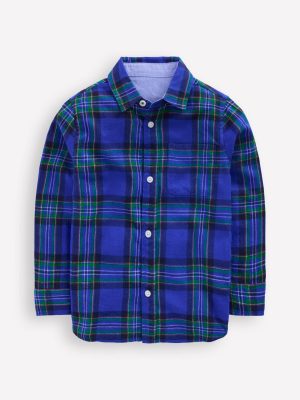 Cosy Cotton Check Shirt-Blue Check
