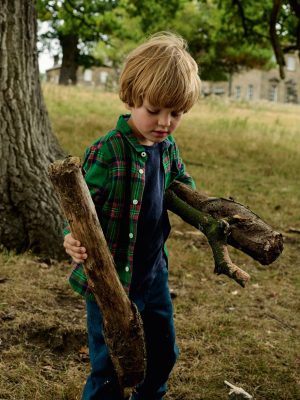 Cosy Cotton Check Shirt-Green Check