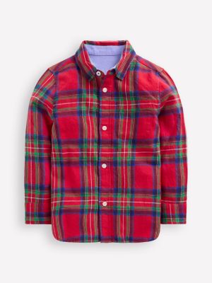 Cosy Cotton Check Shirt-Red Check