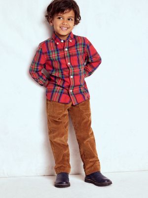 Pull-on Cord Trousers-Ginger