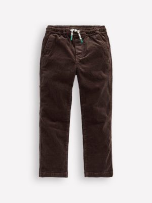 Slim Pull-On Trousers-Espresso Cord