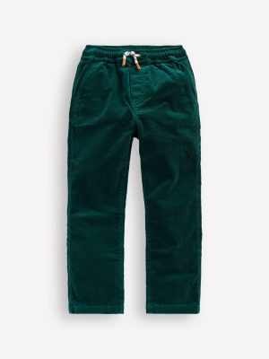 Slim Pull-On Trousers-Emerald Night Cord