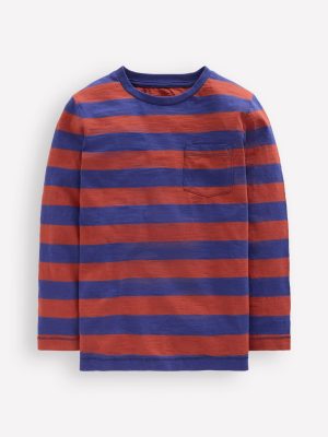 Everyday Long Sleeve T-Shirt-Starboard Blue/ Chestnut Brown