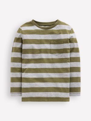 Everyday Long Sleeve T-Shirt-Woodland Green/ Grey Marl