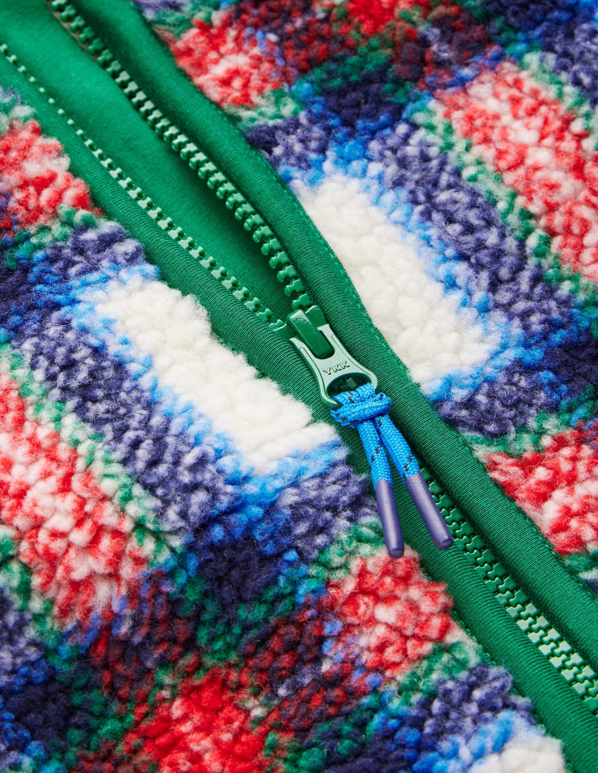 Cosy Borg Jacket-Ivory. Blue and Red Check - Image 3