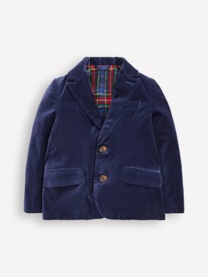 Classic Velvet Blazer-College Navy Velvet