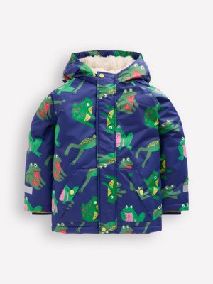 Borg Lined Anorak-Twilight Frogs