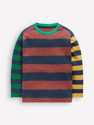 Long Sleeve Hotchpotch T-shirt-Navy Multi