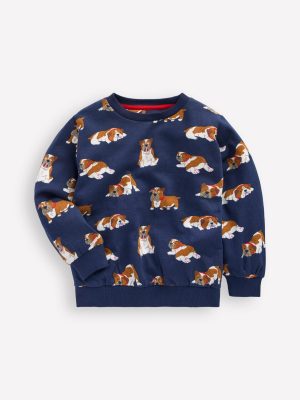Everyday Printed Sweatshirt-Blue Bulldogs