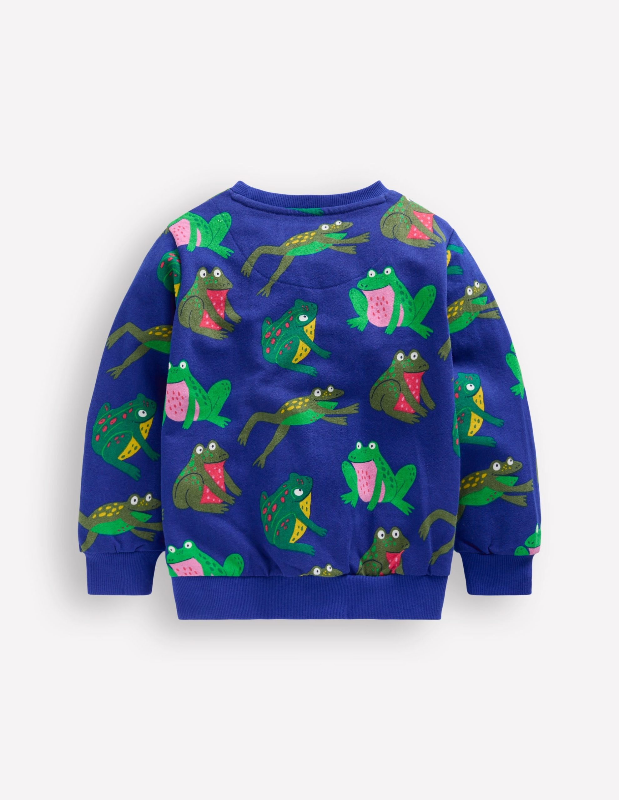 Everyday Printed Sweatshirt-Bright Blue Frogs - Image 2