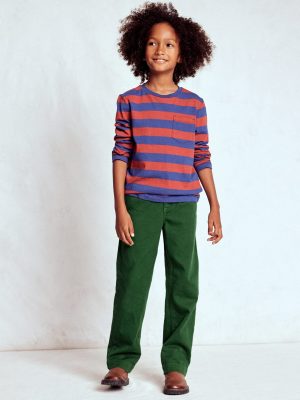 Everyday Relaxed Pants-Pine Green Twill