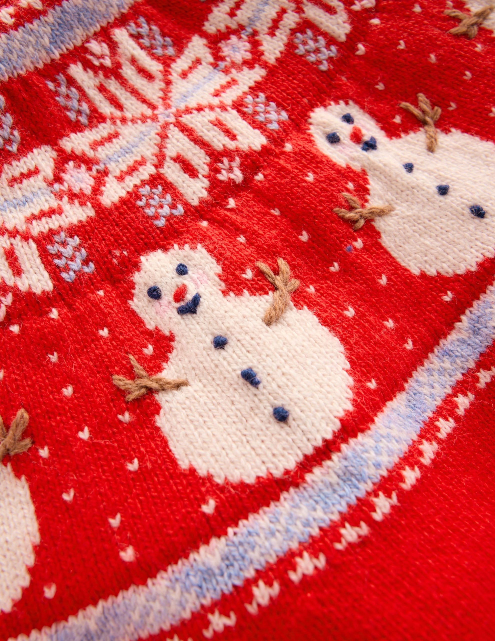 Fair Isle Jumper-Poppy Red Snowmen - Image 3